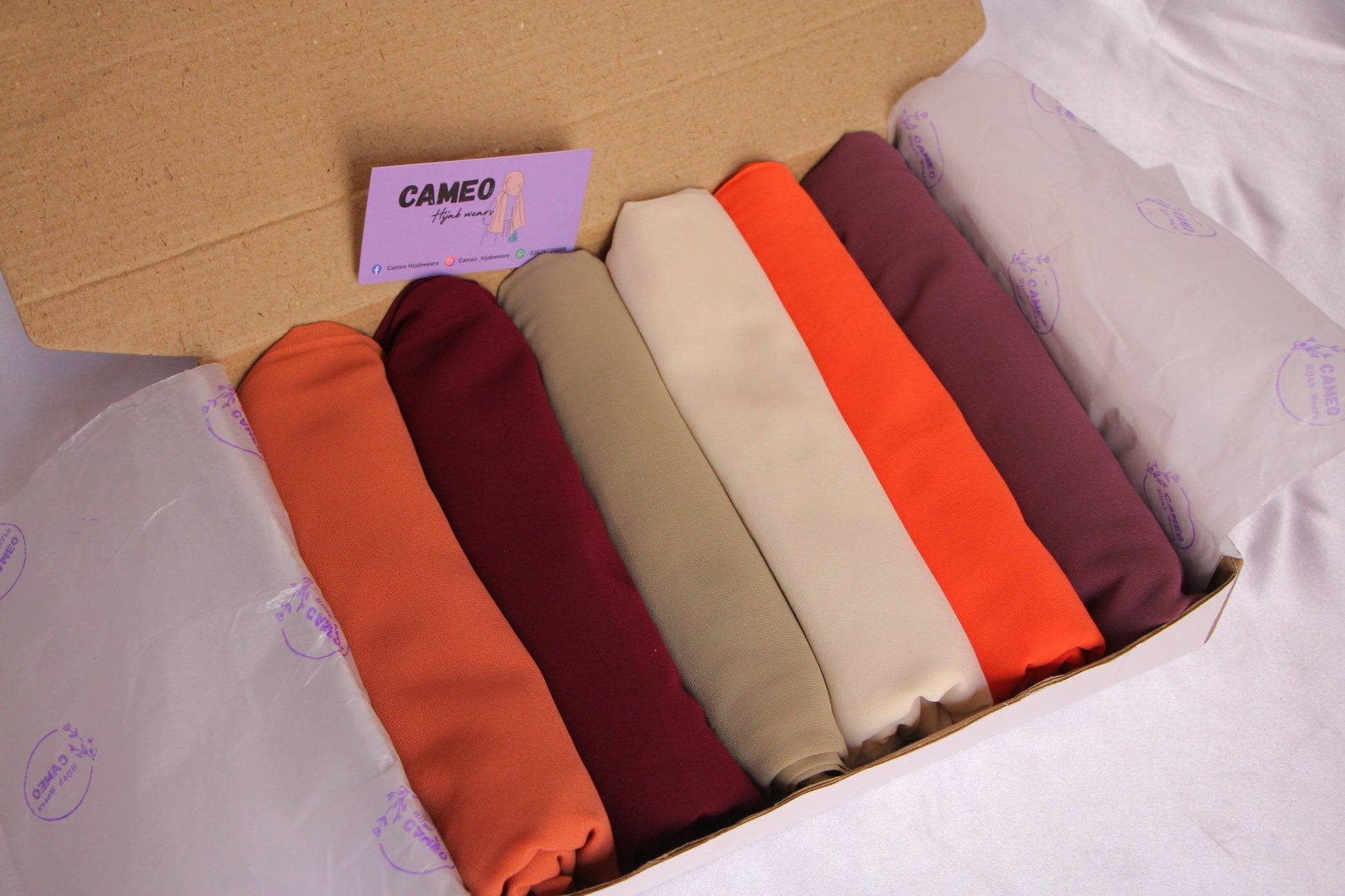 Georgette Hijab Box( Pack of 6 ) - Cameo