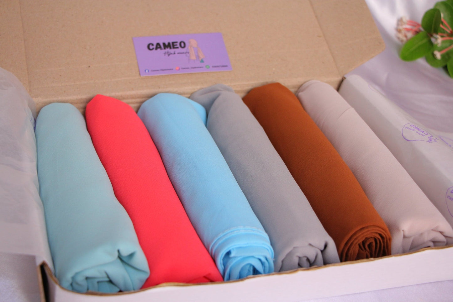 Georgette Hijab Box( Pack of 6 ) - Cameo