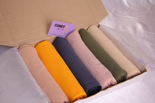 Georgette Hijab Box( Pack of 6 ) - Cameo