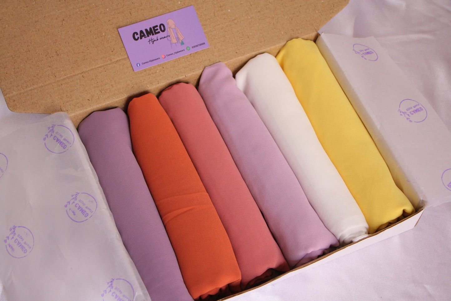 Georgette Hijab Box( Pack of 6 ) - Cameo