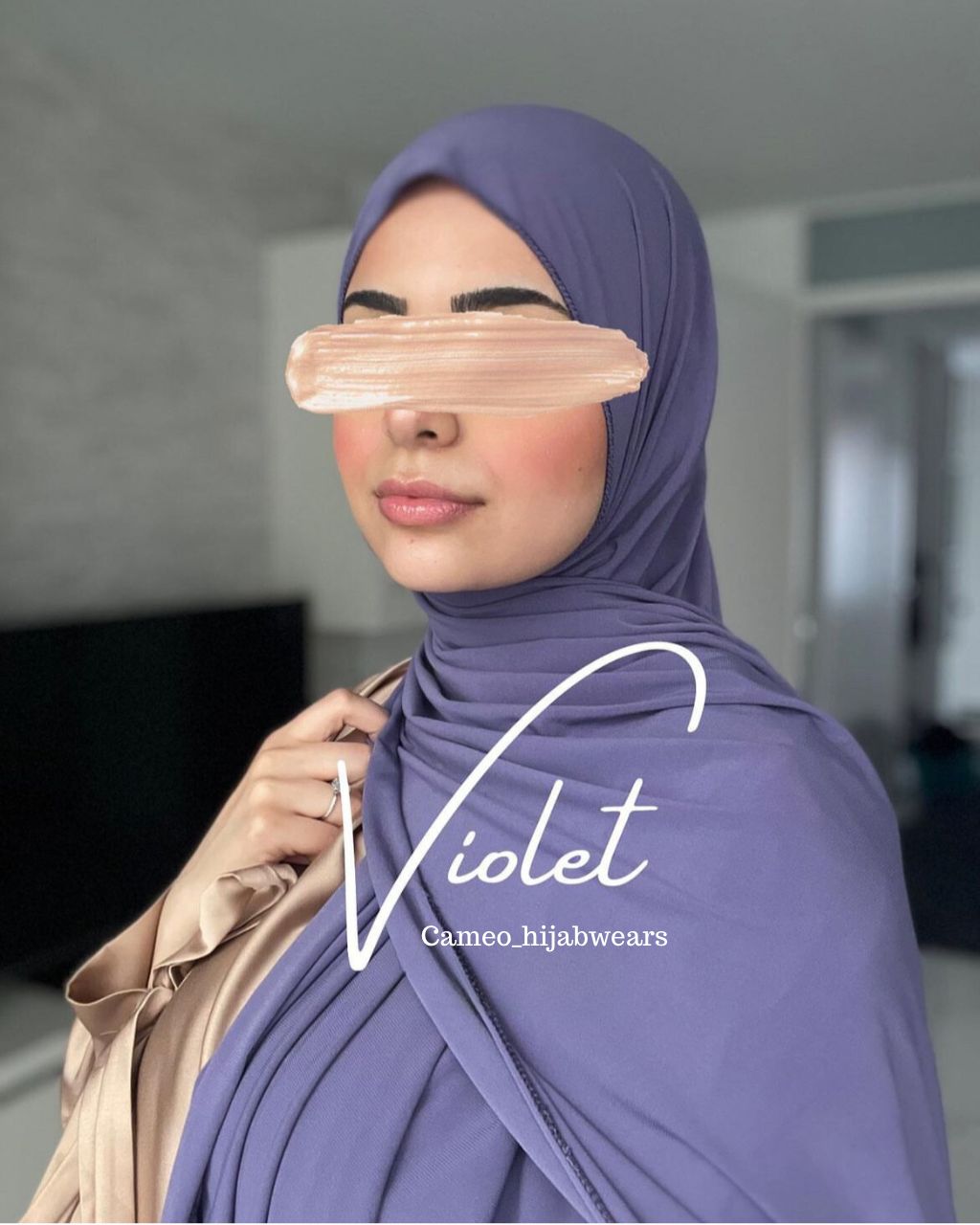 Jersey Hijab Violet - Cameo